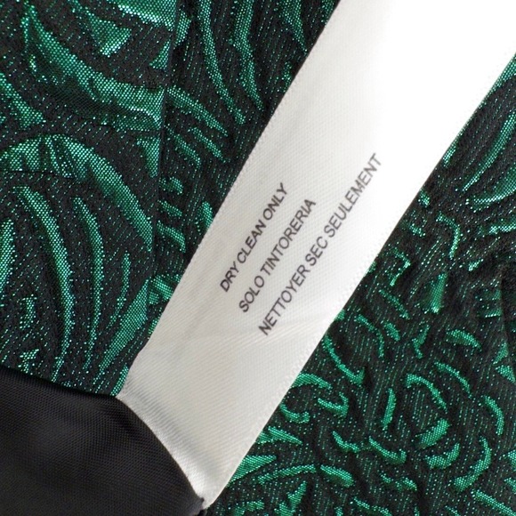 ELOQUII STUDIO Green Metallic Floral Jacquard Brocade Blazer Jacket, Size 16 - Picture 8 of 11